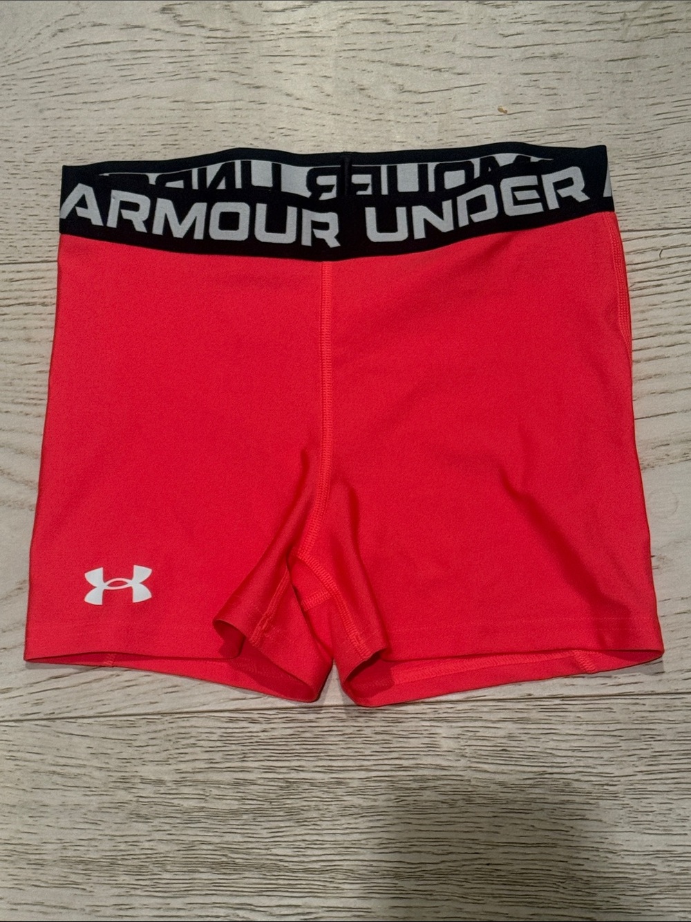 Under Armour Women’s Coral-Red Performance Bike Shorts